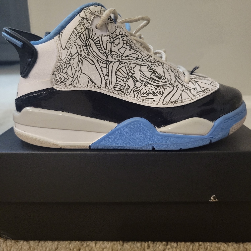 Boys Jordan Dub Zero Blk & Sky Blue Size 11c
